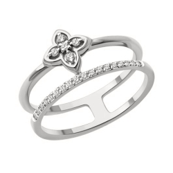 Inel din aur alb cu pietre Diamant