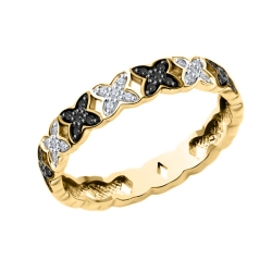 Inel din aur roz cu pietre Diamant, Diamant negru
