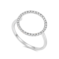 Inel din aur alb cu pietre Diamant