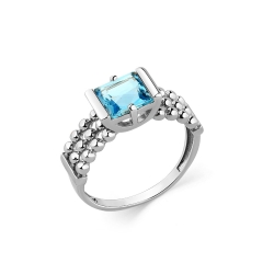Inel din aur alb cu pietre Topaz Swiss