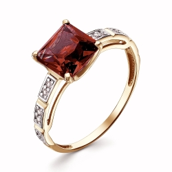 Inel din aur roz cu pietre Cubic Zirconia Incolor, Rodolit