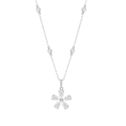 Colier din argint  cu pietre Cubic Zirconia Incolor