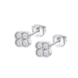 Cercei din argint  cu pietre Cubic Zirconia Incolor