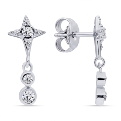 Cercei din argint cu Cubic Zirconia Incolor