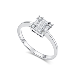 Inel din aur alb cu pietre Diamant