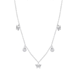Colier din argint  cu pietre Cubic Zirconia Incolor