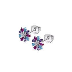 Cercei din argint  cu pietre Cubic Zirconia Multicoloră