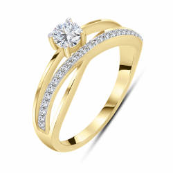 Inel din aur galben cu Cubic Zirconia Incolor