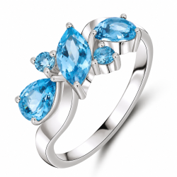 Inel din aur alb cu Topaz Swiss