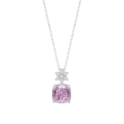 Colier din argint  cu pietre Cubic Zirconia Incolor, Cubic Zirconia Roz