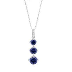 Colier din argint cu Cubic Zirconia Incolor, Cubic Zirconia Liliachiu