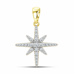 Pandantiv din aur galben cu Cubic Zirconia Incolor