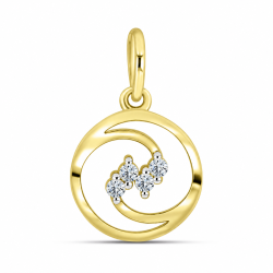 Pandantiv din aur galben cu Cubic Zirconia Incolor