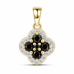 Pandantiv din aur galben cu Cubic Zirconia Incolor, Spinel
