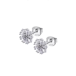 Cercei din argint  cu pietre Cubic Zirconia Incolor