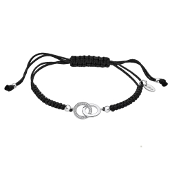 Brățară din argint  cu pietre Cubic Zirconia Incolor, Textil