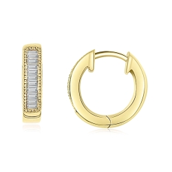 Cercei Creole din aur galben cu pietre Diamant