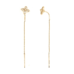 Cercei Lanț din aur galben cu pietre Diamant