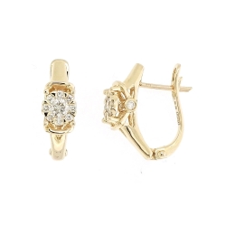 Cercei din aur galben cu pietre Diamant