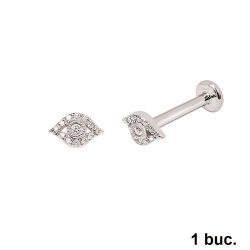 Cercel din aur alb cu pietre Diamant
