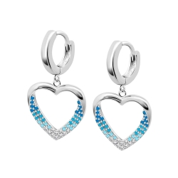 Cercei din argint cu Cubic Zirconia Incolor, Cubic Zirconia Albastru