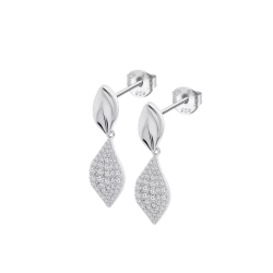 Cercei din argint  cu pietre Cubic Zirconia Incolor