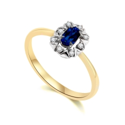 Inel din aur  cu pietre Diamant, Safir