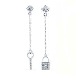 Cercei Pusete din argint  cu pietre Cubic Zirconia Incolor