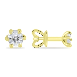 Cercei Pusete din aur galben cu pietre Diamant