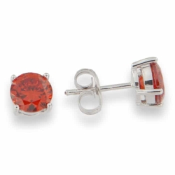 Cercei Pusete din argint  cu pietre Cubic Zirconia Orange