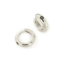 Cercei Creole din argint  cu pietre Cubic Zirconia Incolor