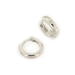 Cercei Creole din argint  cu pietre Cubic Zirconia Incolor