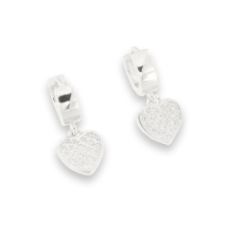 Cercei Creole din argint  cu pietre Cubic Zirconia Incolor