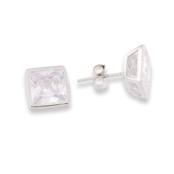 Cercei Pusete din argint  cu pietre Cubic Zirconia Incolor