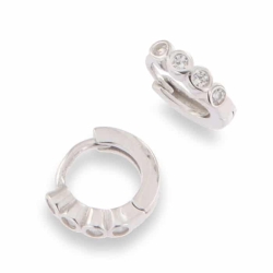 Cercei Creole din argint  cu pietre Cubic Zirconia Incolor