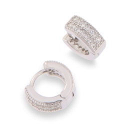 Cercei Creole din argint  cu pietre Cubic Zirconia Incolor