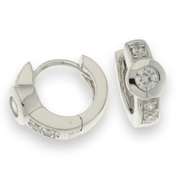 Cercei Creole din argint  cu pietre Cubic Zirconia Incolor