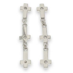 Cercei din argint  cu pietre Cubic Zirconia Incolor
