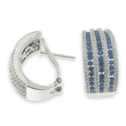 Cercei din argint  cu pietre Cubic Zirconia Incolor, Corindon