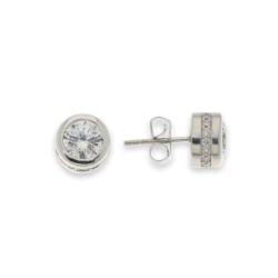 Cercei Pusete din argint  cu pietre Cubic Zirconia Incolor