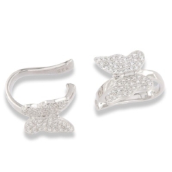 Cercei din argint  cu pietre Cubic Zirconia Incolor