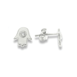 Cercei Pusete din argint  cu pietre Cubic Zirconia Incolor