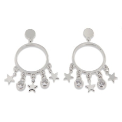 Cercei Pusete din argint  cu pietre Cubic Zirconia Incolor
