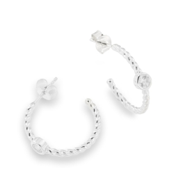 Cercei Pusete din argint  cu pietre Cubic Zirconia Incolor