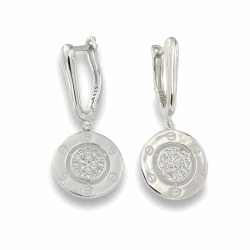 Cercei din argint  cu pietre Cubic Zirconia Incolor