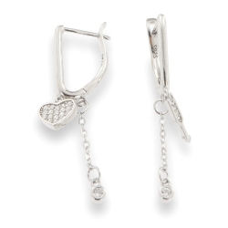 Cercei din argint  cu pietre Cubic Zirconia Incolor