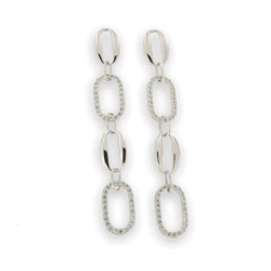 Cercei Pusete din argint  cu pietre Cubic Zirconia Incolor