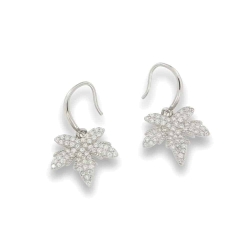 Cercei Creole din argint  cu pietre Cubic Zirconia Incolor