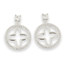 Cercei Pusete din argint  cu pietre Cubic Zirconia Incolor