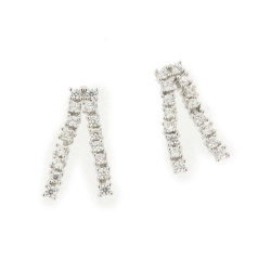 Cercei Pusete din argint  cu pietre Cubic Zirconia Incolor